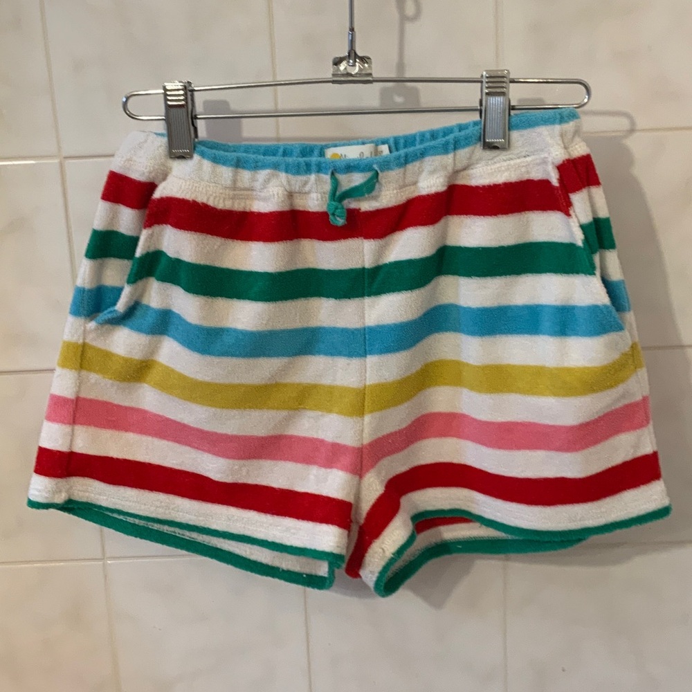 Mini Boden girls multicolor striped shorts in size 12